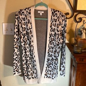 Croft & Barrow leopard cardigan, size S